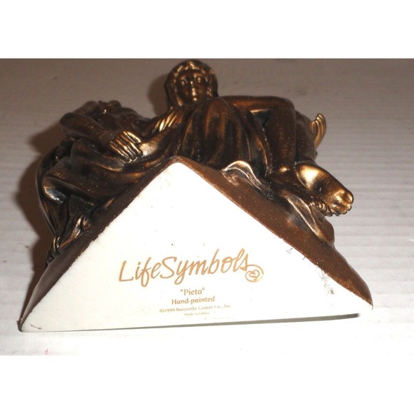 Life Symbols "Pieta" Mary Holding Jesus 6.25" Tall Hand-Painted Statue (1999) - Picture 3 of 6